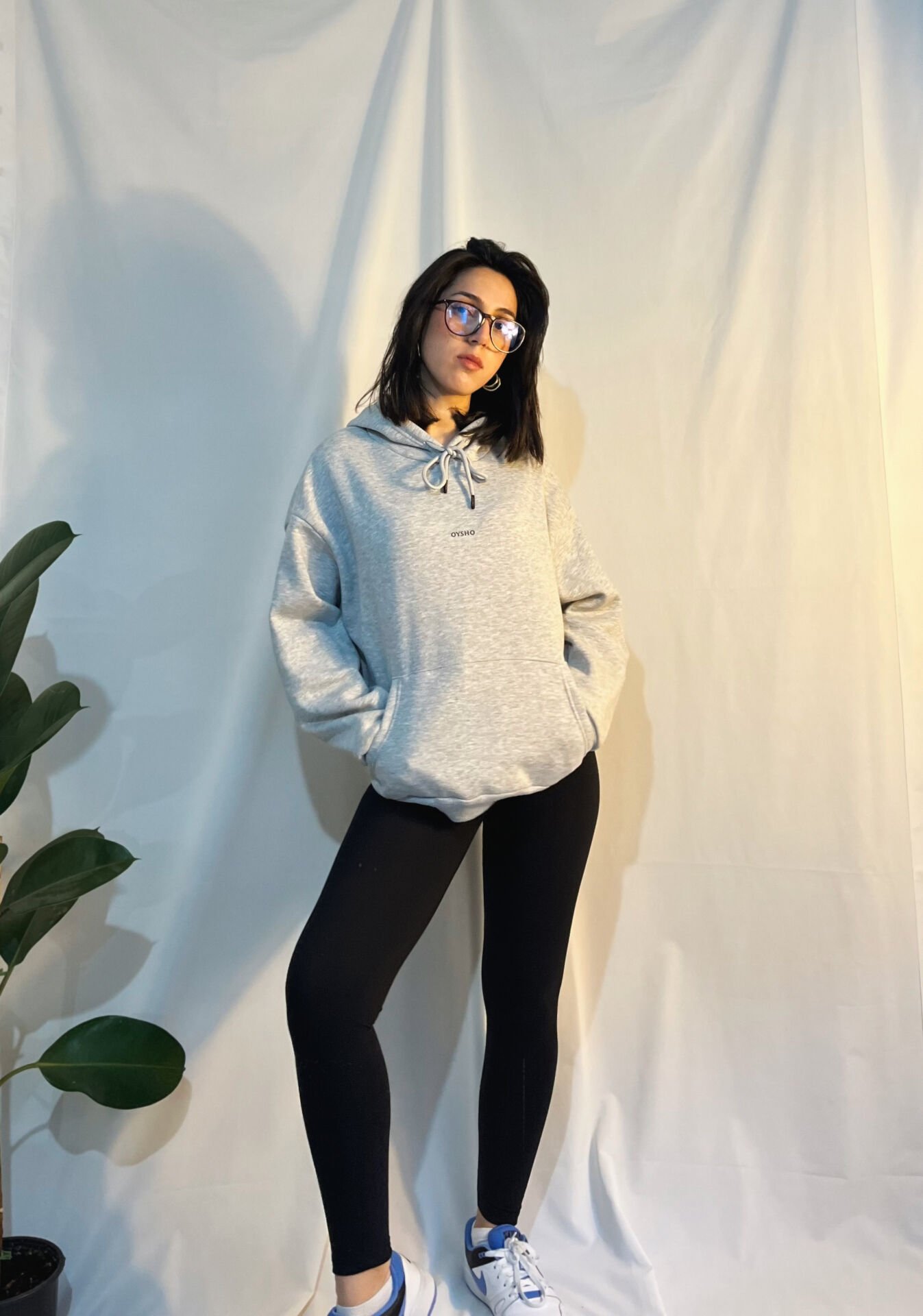 Orijinal Marka Gri Kapüşonlu Sweatshirt