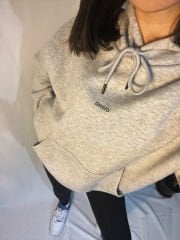 Orijinal Marka Gri Kapüşonlu Sweatshirt