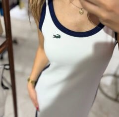 Orijinal Marka Model Midi Yırtmaçlı Elbise Beyaz