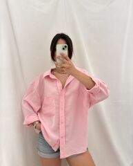 Tensel Modal Kumaş Açık Pembe Cepli Gömlek