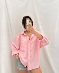 Tensel Modal Kumaş Açık Pembe Cepli Gömlek