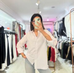 Beyaz Poplin Kumaş Gömlek