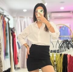 Beyaz Poplin Kumaş Gömlek