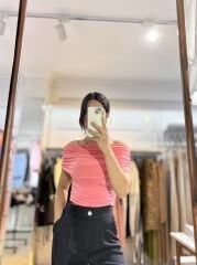 Pembe Madonna Yaka Bluz