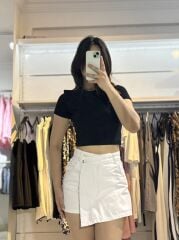 Siyah Kısa Kollu Crop