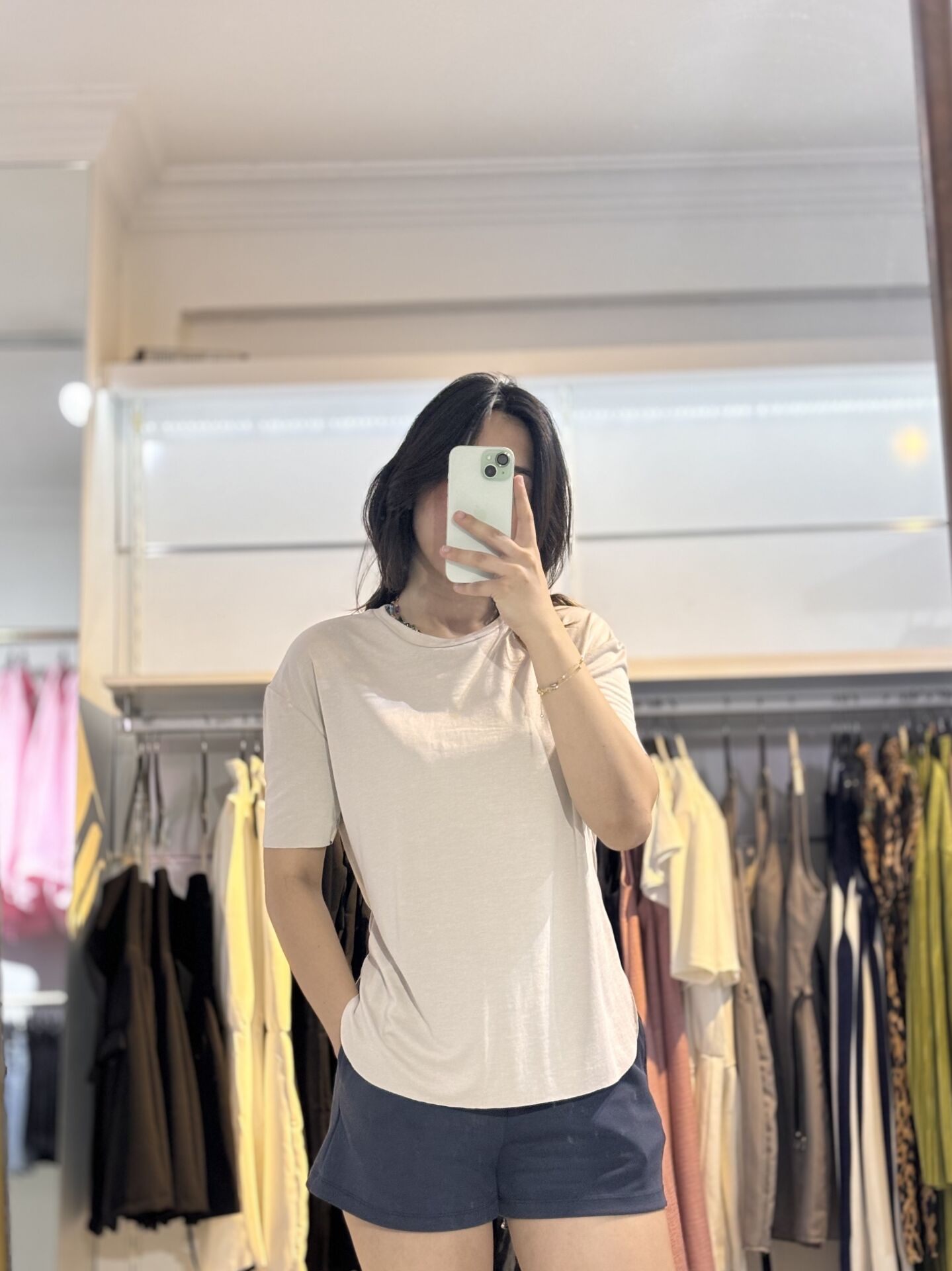 Krem Modal Kumaş T-Shirt