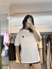 Kalp Nakışlı T-Shirt Beyaz