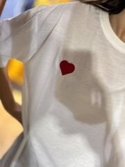 Kalp Nakışlı T-Shirt Beyaz