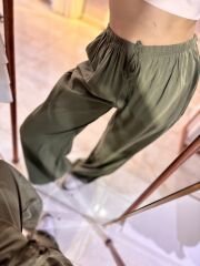 Massi Modal Kumaş Bağcıklı Pantolon Haki