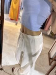 Keten Pantolon Krem