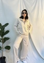 Süet Kumaş Taş Ceket & Pantolon Takım